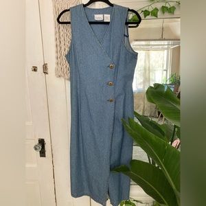 HALMODE PETITES VINTAGE 90s denim dress
